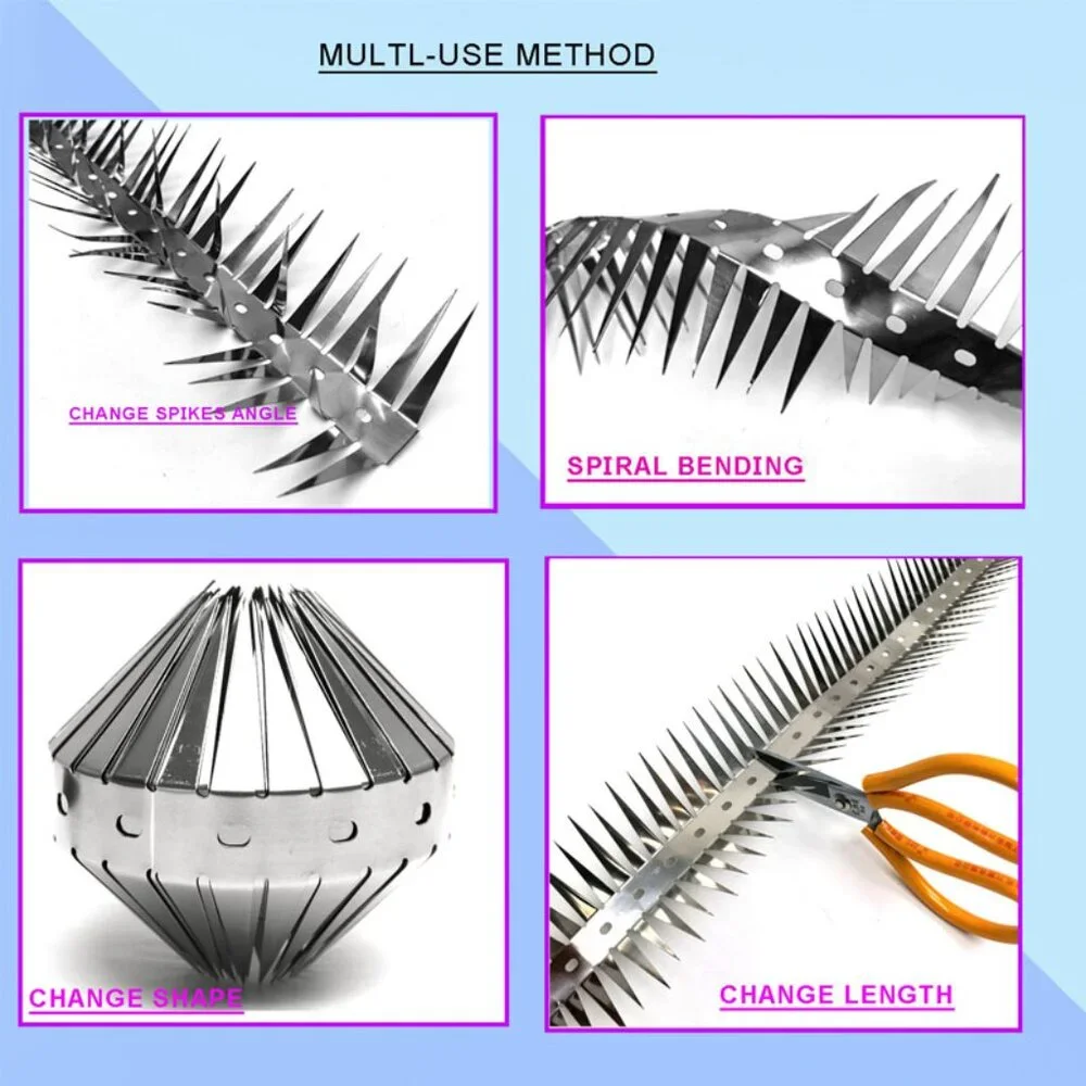 Outdoor Stainless Steel Garden Fence Spikes and Wall(1 Set)